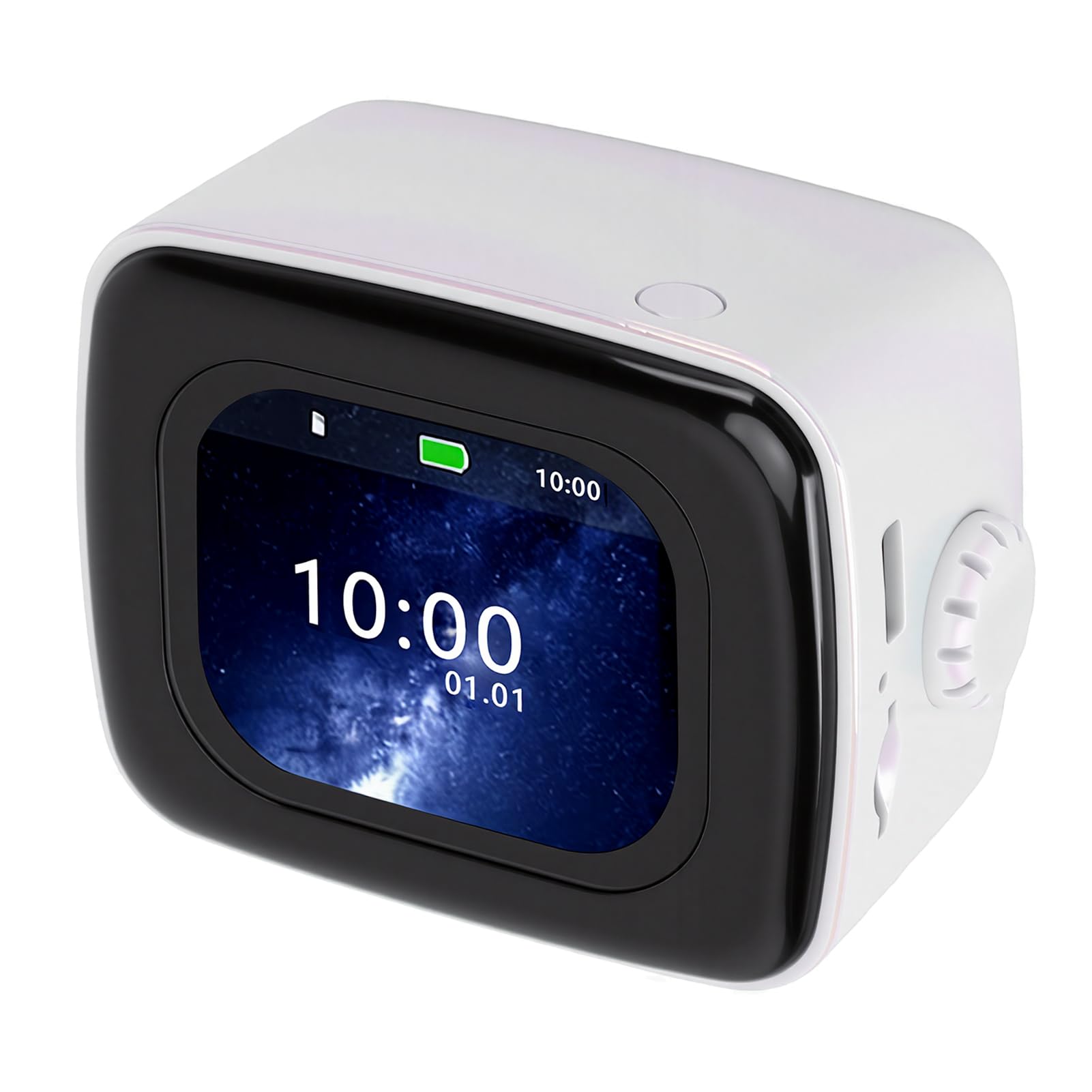 Sveglia con Altoparlante Bluetooth Touchscreen Intelligente con Previsioni del Tempo, Batteria da 10 Ore, Lettore Musicale Multifunzione Portatile con Display