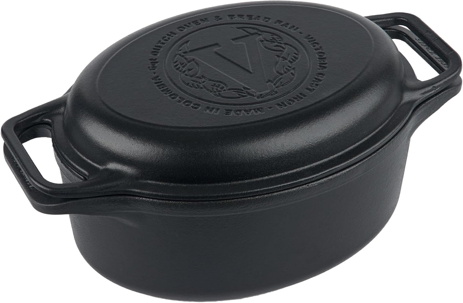 Victoria Holenderski piec indukcyjny garnek i patelnia żeliwna emaliowana 31 cm owalny, zestaw 2 szt. Cocotte 5,7 l, bez PTFE i PFOA, nadaje się do ognia, grilla, piekarnika, kuchenki ceramicznej,
