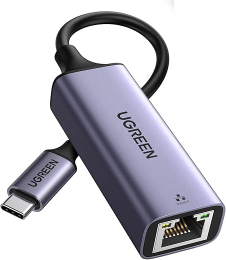 UGREEN USB C to Ethernet Adapter Type C RJ45 Gigabit Network Adaptor Thunderbolt 3 Wired LAN Internet Converter 1000Mbps Compatible with iPhone 15/Plus/Pro Max PC MacBook Pro/Air iPad Mini Steam Deck