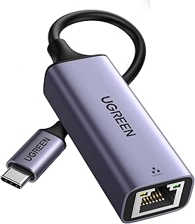 UGREEN USB C to Ethernet Adapter Type C RJ45 Gigabit Network Adaptor Thunderbolt 3 Wired LAN Internet Converter 1000Mbps C...