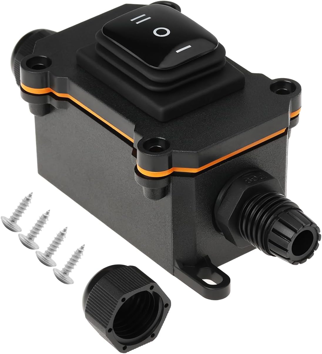 SG Store 1 x 3 Gang Toggle Switch Automotive Marine 12V/16A High Current IP68 Waterproof Circuit Board Protection Box Power Switch
