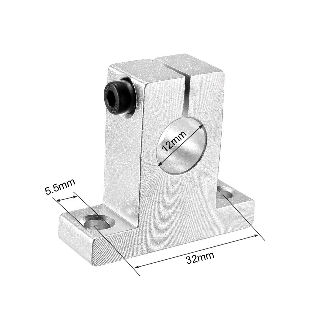 sourcing map 4Pcs SK12 Linéaire movement Rail Tige serrage fixation Guide support pour 12mm Dia arbre