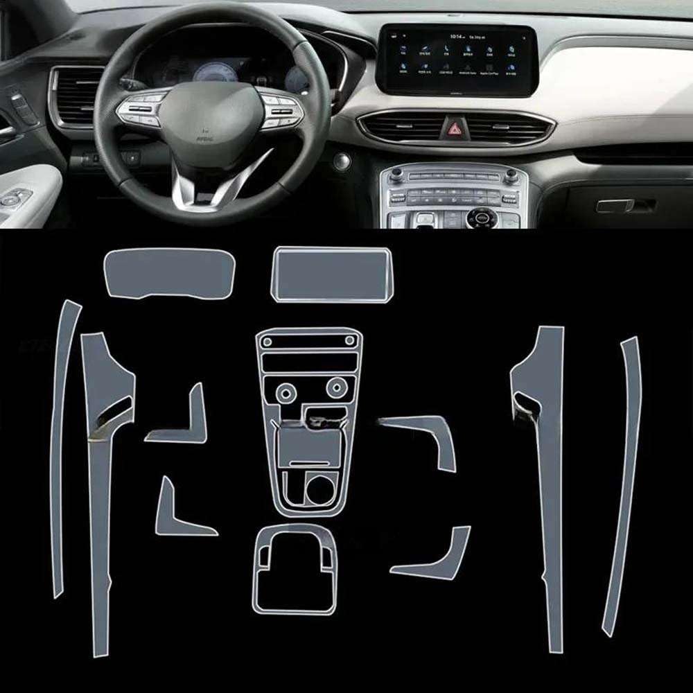 Pellicola Protettiva Trasparente per la Console Centrale dell'abitacolo dell'auto, per Santa Fe 2020-2023, Accessori AntiGraffio.