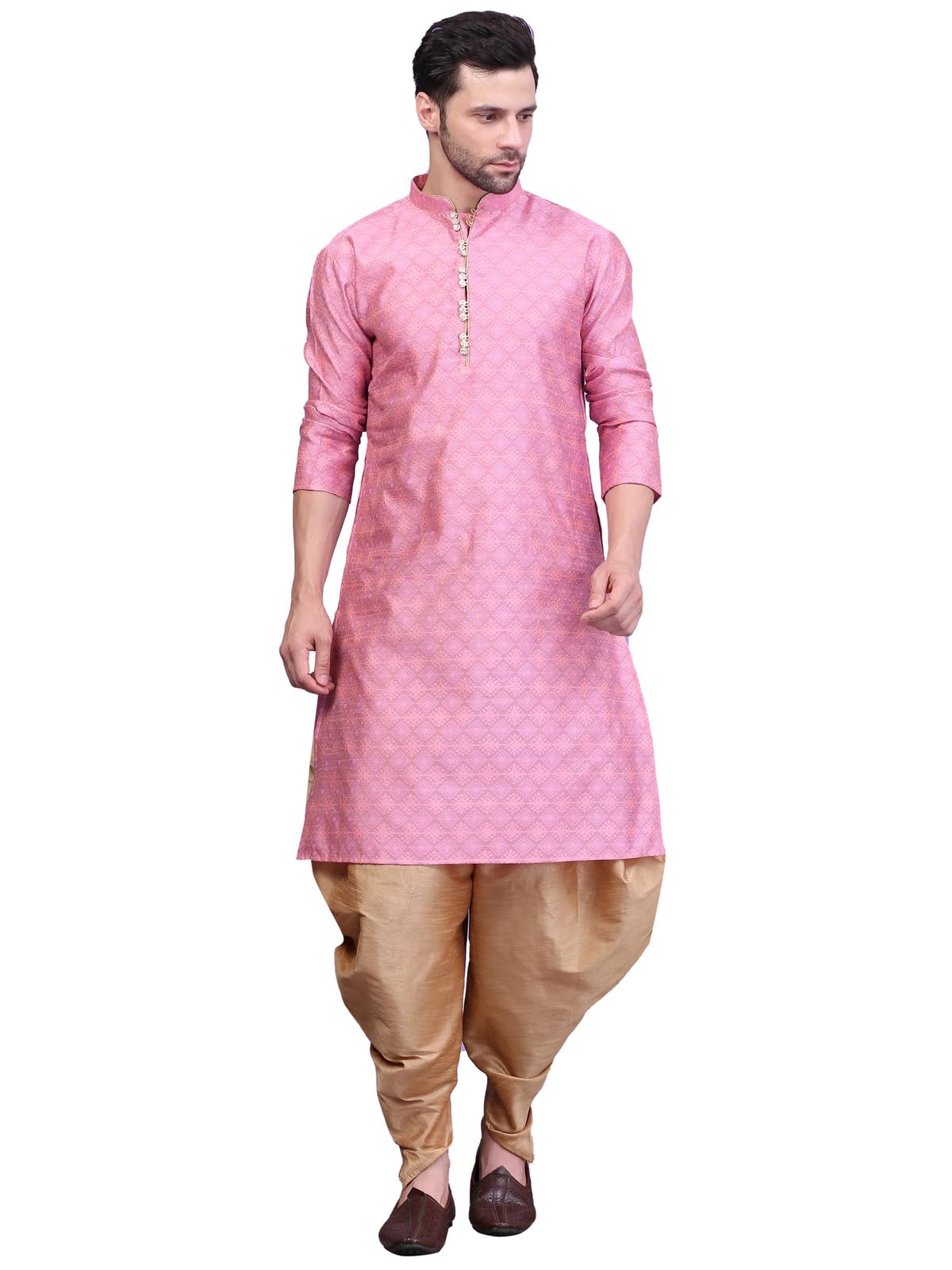 over crowd Men Art Woven Jacquard Kurta salwar Set For Men-picture-11
