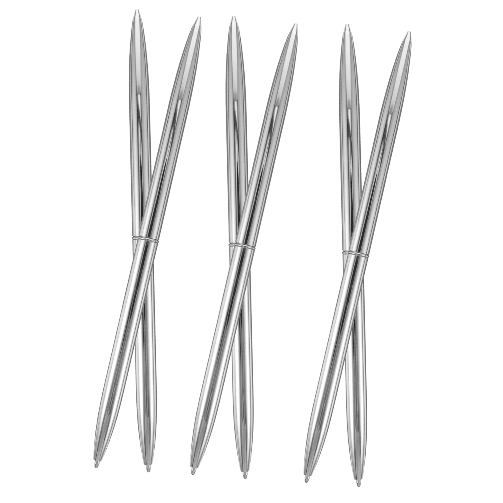Veemoon 5 Sätze Metallkugelschreiber Silberfarben Extra Glattes Schreiben Ergonomisch Komfortabel Robustes Design Multifunktional Für Schule Büro Hotel Empfang 6 Stück * 5