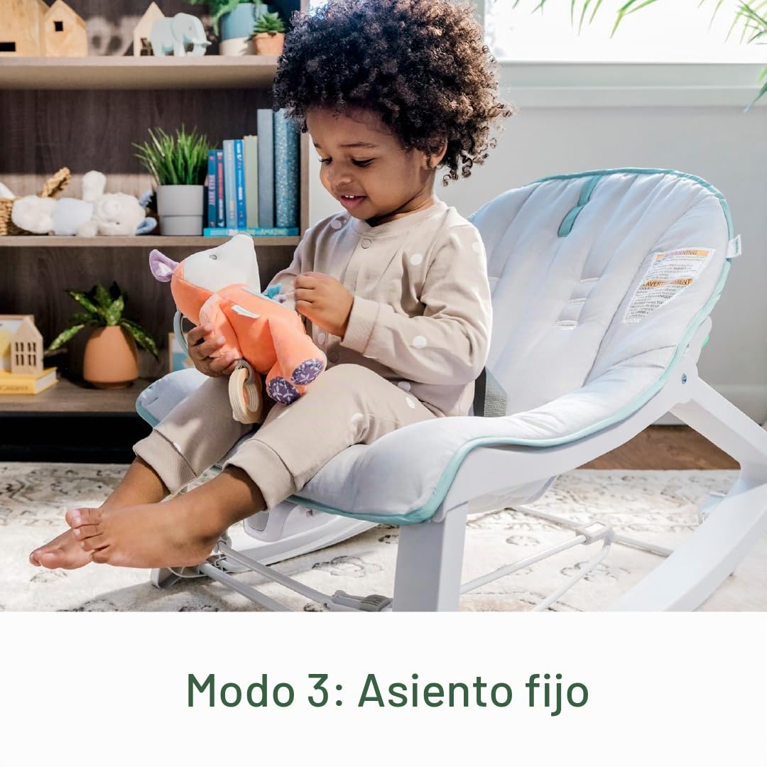 Ingenuity, Hamaca Mecedora para Bebés 3en1 Keep Cozy - Weaver, Vibraciones Relajantes, Arco de Juguetes, Arnés de 5 Puntos, 2 Reclinaciones, Unisex, desde recién nacidos hasta los 18 kg