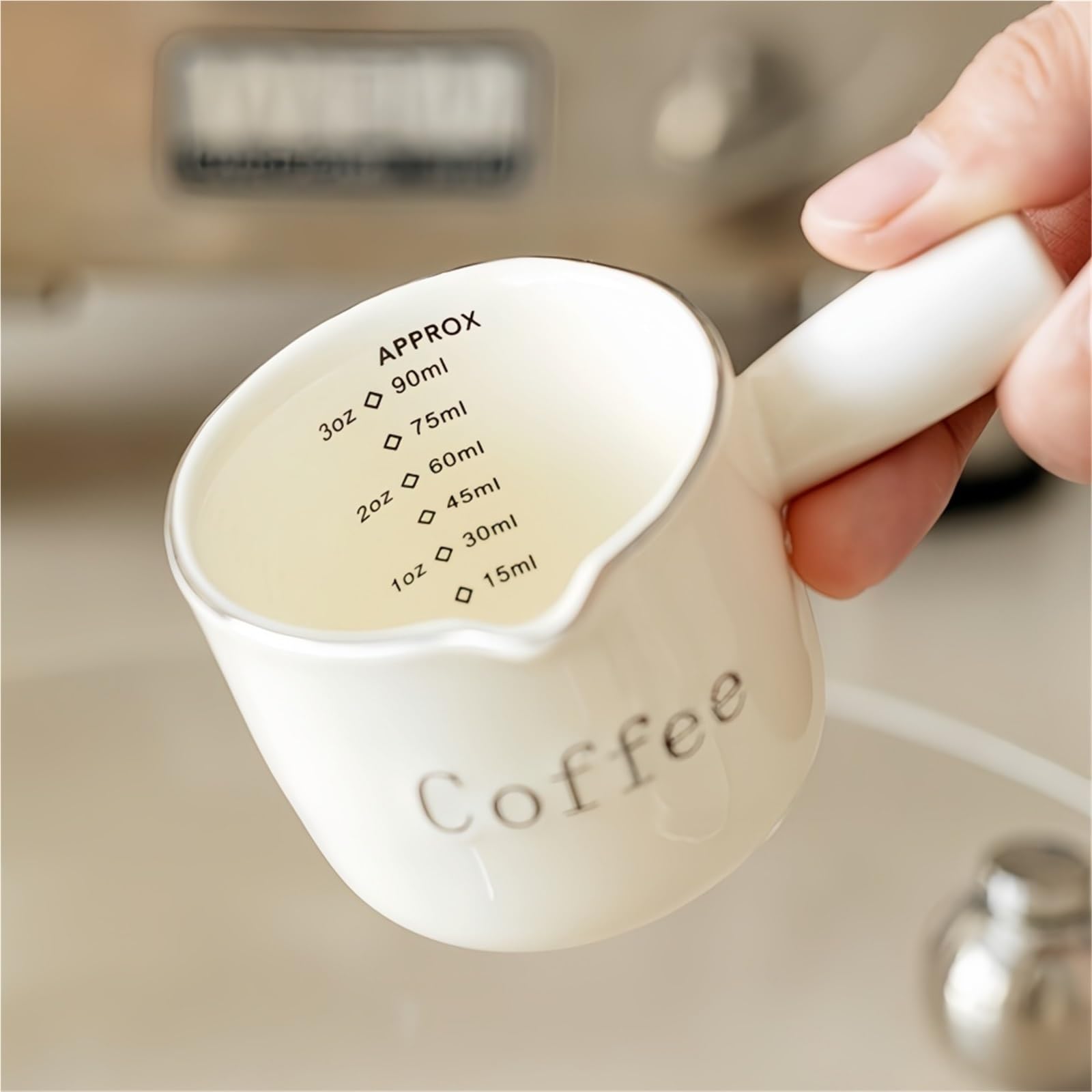 Taza de extracción cerámica con mango, taza café, leche, onzas gruesas, accesorios for el hogar, 2 uds Para Espumar