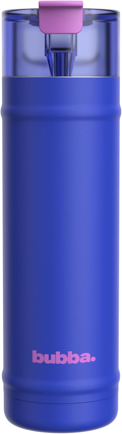 bubba 24 oz Dualsip Insulated Stainless Steel Water Bottle with Straw - Reusable, Leakproof, Lightweight, Dishwasher Safe, Lead-Free and BPA-Free, Ocean Energy