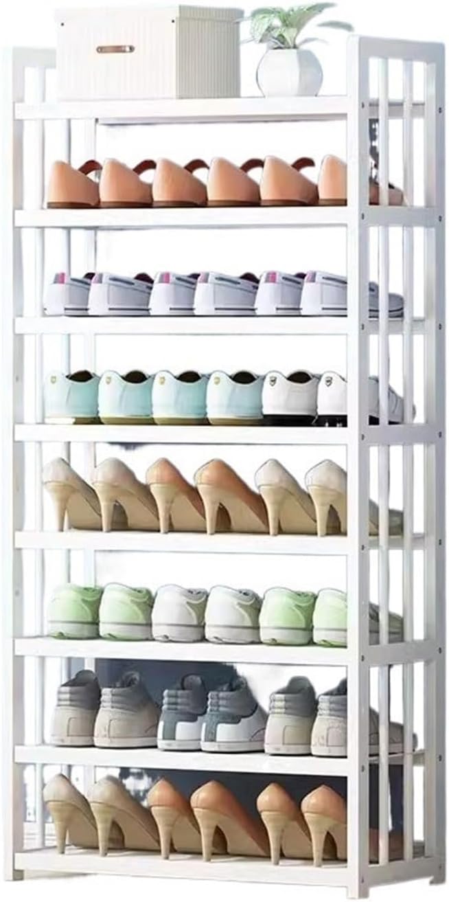Shoe Rack Organizer Dormitory Entrance Doorway Storage Shoe Rack Home White Shoe Cabinet Simple Good-Looking Dustproof Storage Shoe Shelf (Size : M) ()
