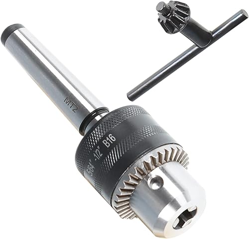 Portabrocas 5/64-1/2 B16 con eje cónico MT2, mini torno de metal, herramienta de taladro de cola, apta para fresadora de torno