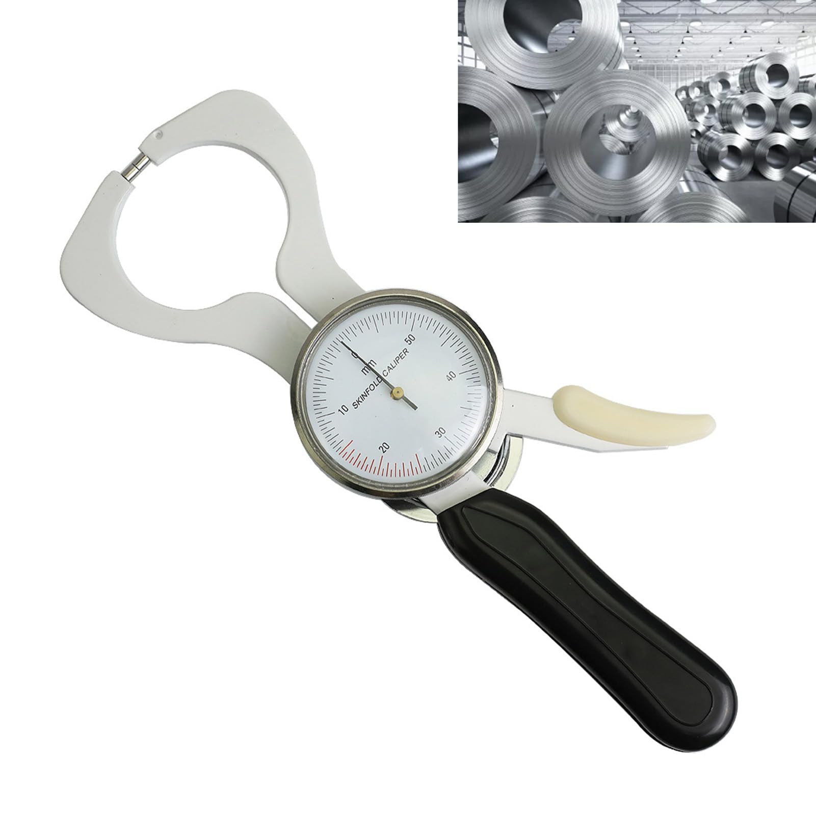 Generic Strumento per la Misurazione del Grasso Corporeo in Acciaio Inossidabile con Pinza per Plicometria per Esame Fisico del Salone di Bellezza Gamma 0/60 Mm Pressione 10 G/m2