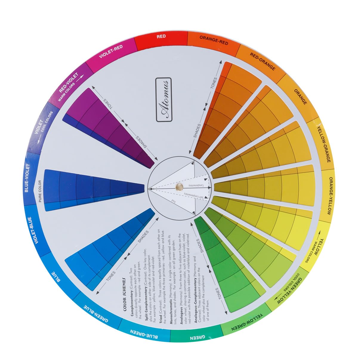 Namvo 1PCS 9.0 Inch Creative Colour Wheel Paint Mixing, Study Guide, Art Class Teaching Tool, Artist's Colour Guide Tool for Painting, Nail Art, Makeup and Interior Design