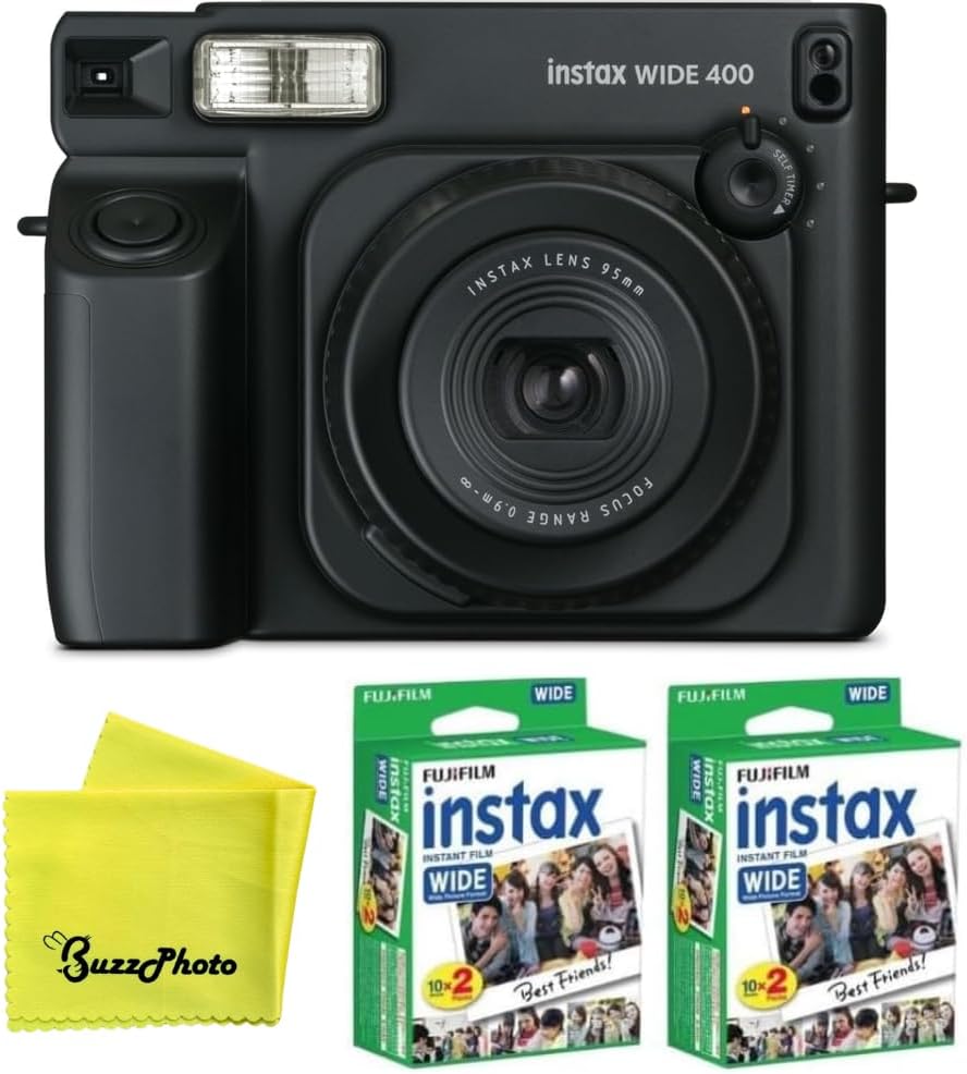 FUJIFILM instax Wide 400 Instant Film Camera (Sage Green w/ 2 Wide Twin Packs)