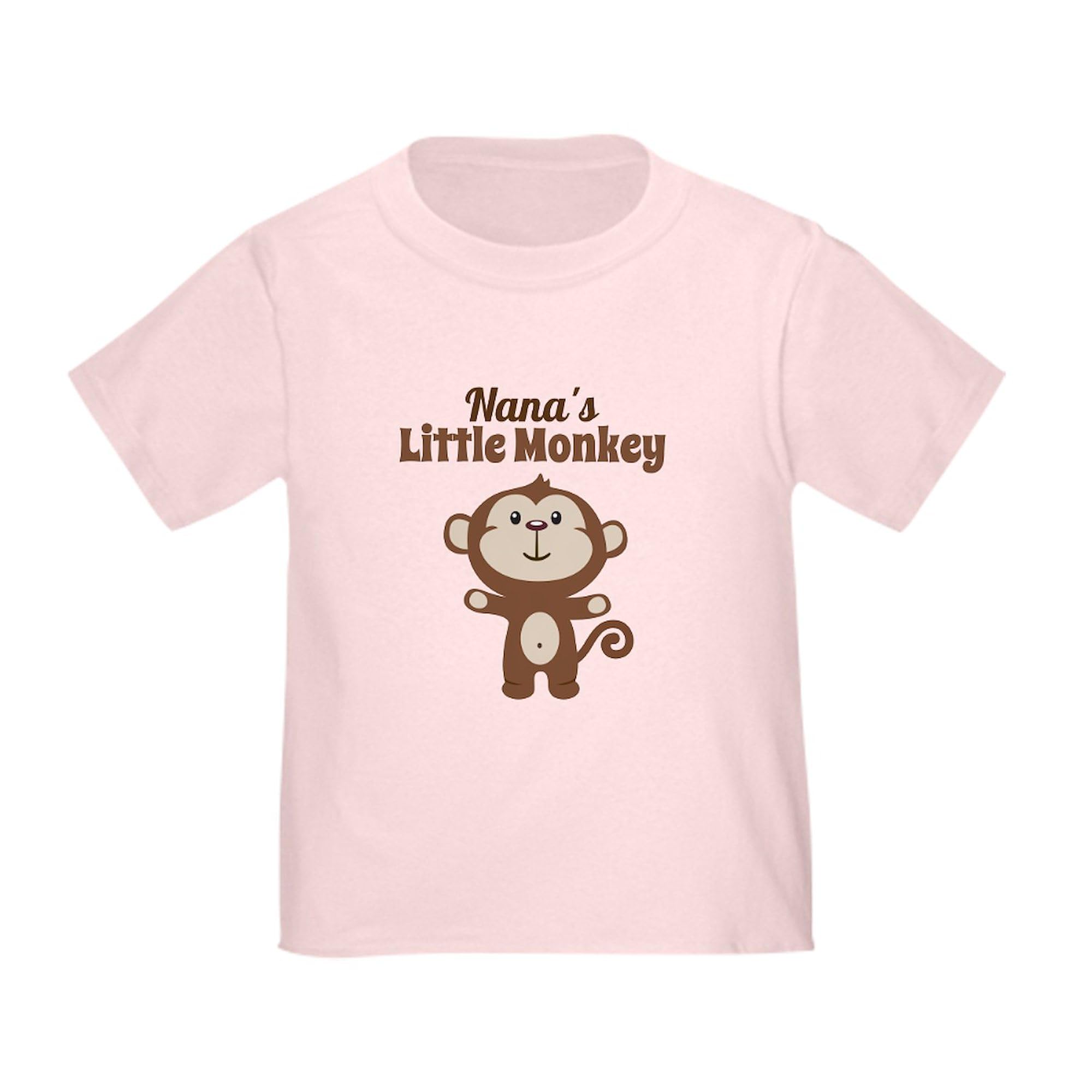CafePress Nanas Little Monkey T Shirt Toddler Graphic Tee, 100% Cotton Pink
