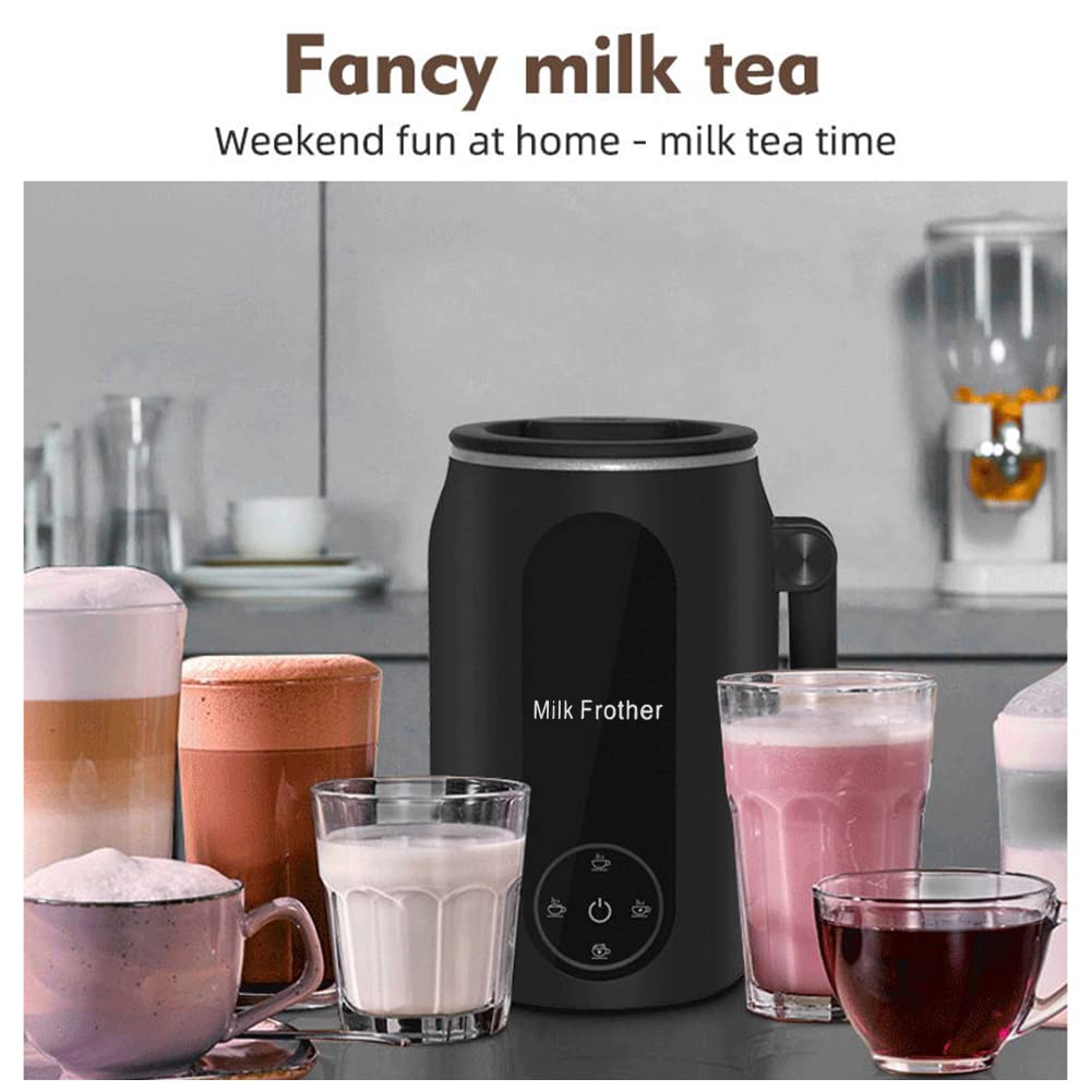 Kavolet Montalatte Elettrico, 4 in 1 Macchina per Cappuccino con 450ML, 500W Montalatte in Acciaio Inox, Schiuma di Latte Calda e Fredda per Caffè, Cioccolata, Cappuccino
