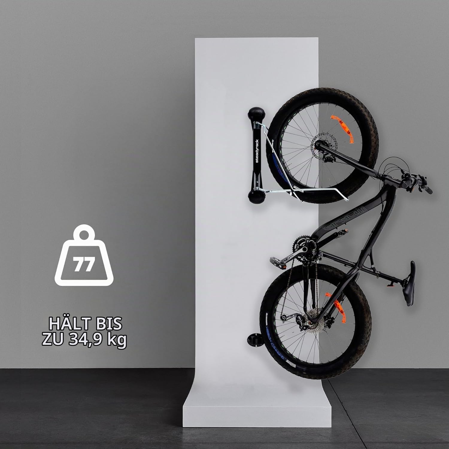 Steadyrack Fahrrad Wandhalterung - Fat Rack - Fahrrad Wandhalterung Vertikal Als Aufbewahrungslösung Für Ihr Haus, Ihre Garage Oder Ihren Radsportpark