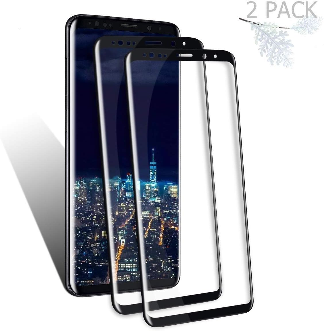 [2 Pack] Galaxy S8 Screen Protector Tempered Glass, [Update
