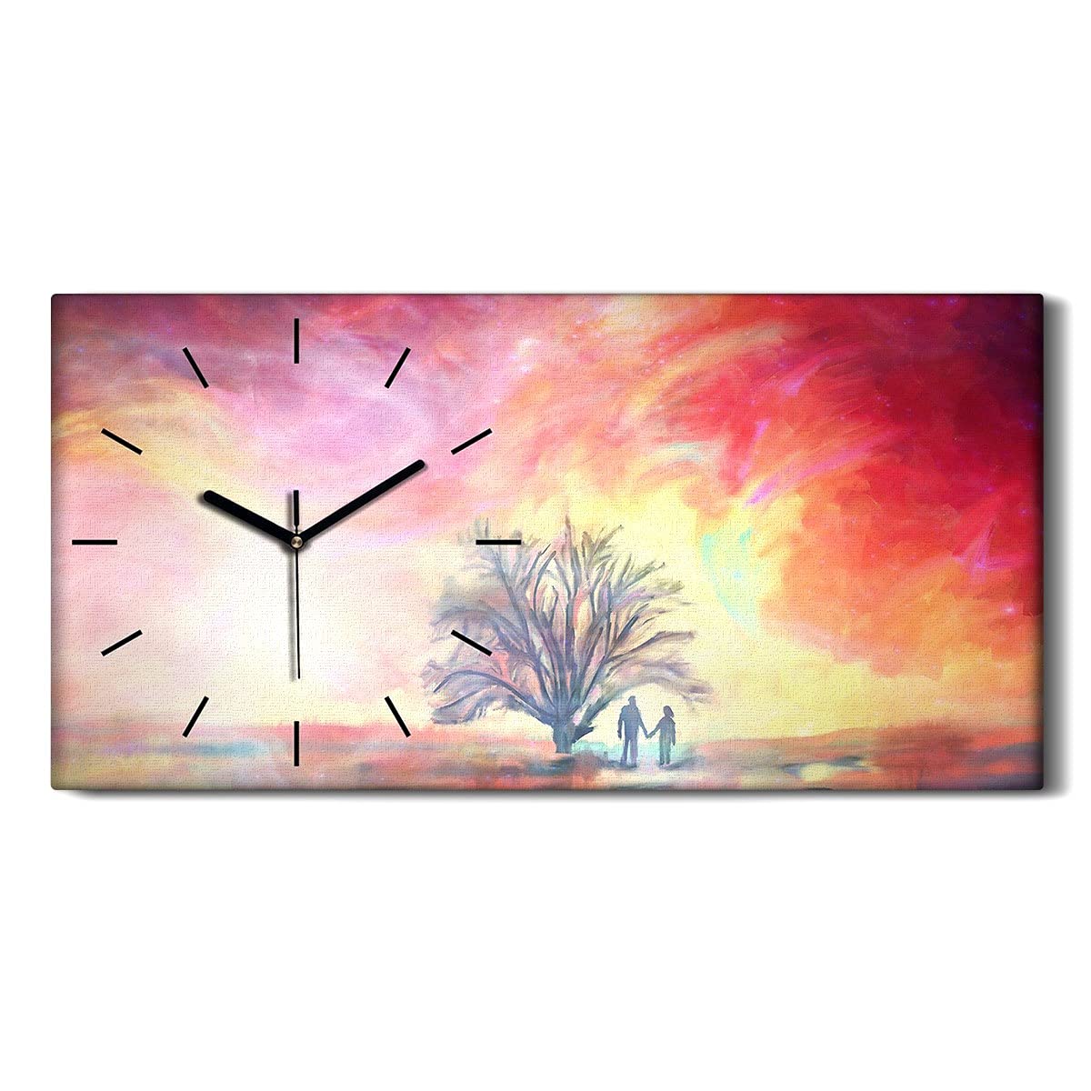 Horloge sur toile moderne 60x30cm Coloray : image art mural salon et chambre