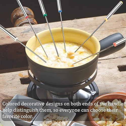 Miniatura 6 de Senzeal 12 tenedores de fondue de acero inoxidable de 9.5 pulgadas para fondue de queso para fondue de chocolate, postre, queso, malvaviscos, carne