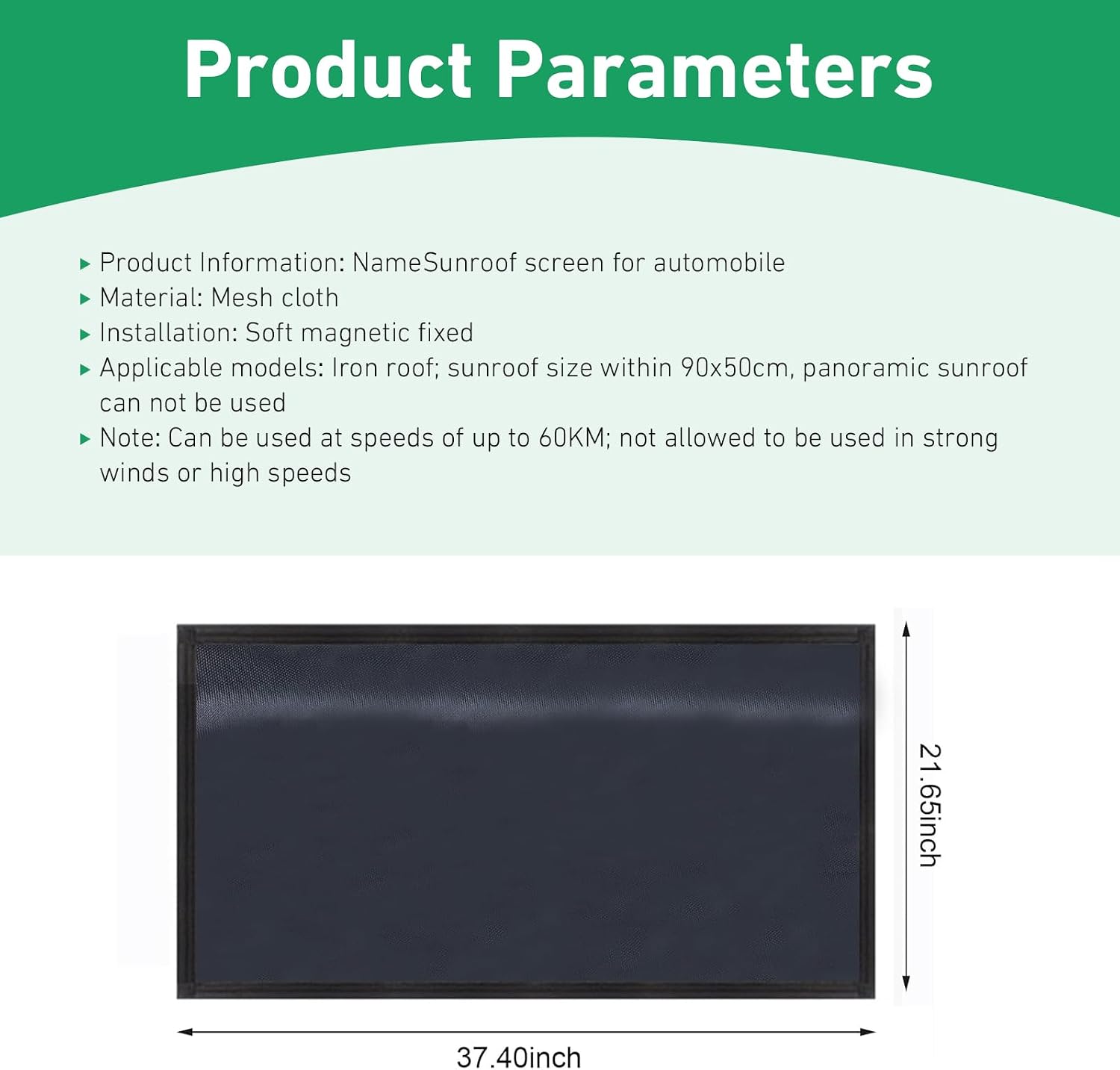 Car Sunroof Sun Shade, Breathable Mesh Screen Sun Block Cover, Anti-Leaf Foldable Shield for Outdoor Camping, Easy Installation Cover for Most Cars SUVs Trucks (Black)
