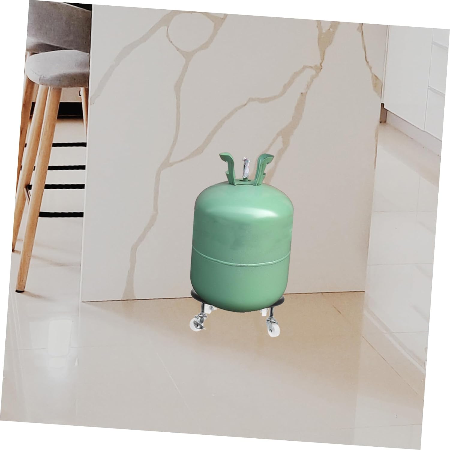 MERRYHAPY Stainless Steel Gas Bottle Bracket Outdoor Propane Cylinder Stand Wheels and Brakes
