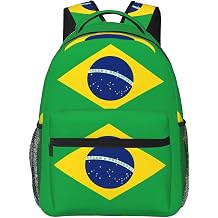 Brazil Brazilian Flag Casual Backpack Travel Pack Bag Laptop Backpacks With Side Pockets Front Zipper Pockets Bookpack Daypack Picnic Rucksack Computer Bag