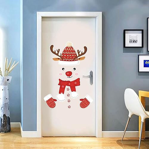 Miniatura 2 de Christmas Elk Fridge Magnet Cartoon PVC Decorative Wall Sticker Funny Christmas Window Clings Small Christmas Decorations Christmas Decoration for