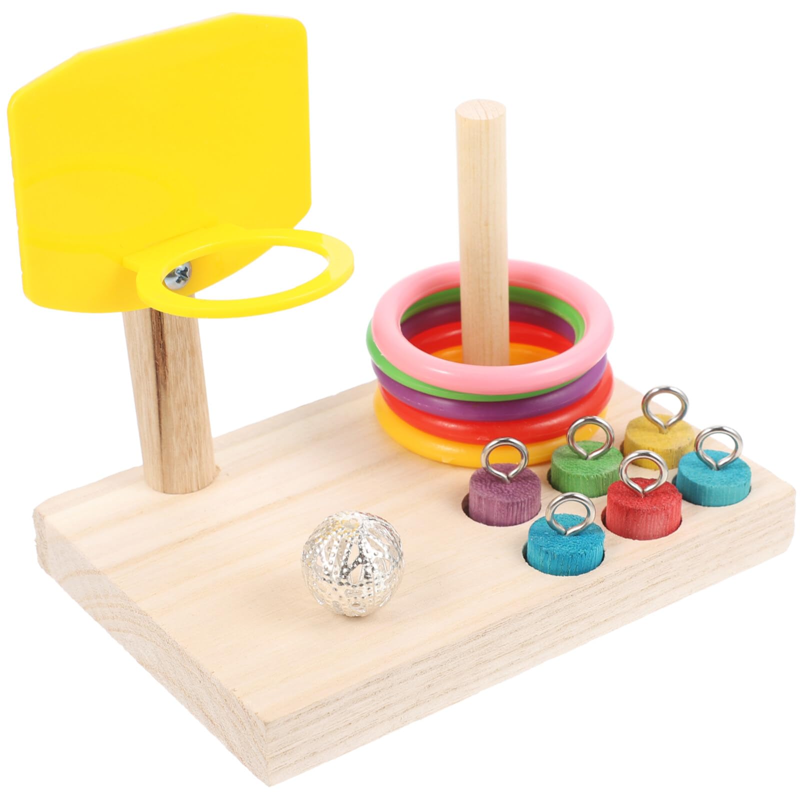 ABOOFAN 1 Set Bird Toy Wooden Bite Toy Parrot Grinding Parrot Trick Tabletop Chew s s Training s Table Perch Small To Stack