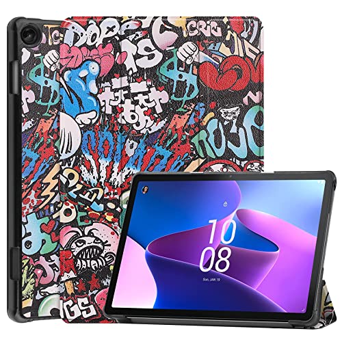 Dlahaby Funda compatible con Lenovo Tab M10 3rd Gen TB328 de 10,1 pulgadas 2022, funda con tapa con función atril para tablet Lenovo Tab M10 (3ª generación) 10,1 pulgadas, graffiti