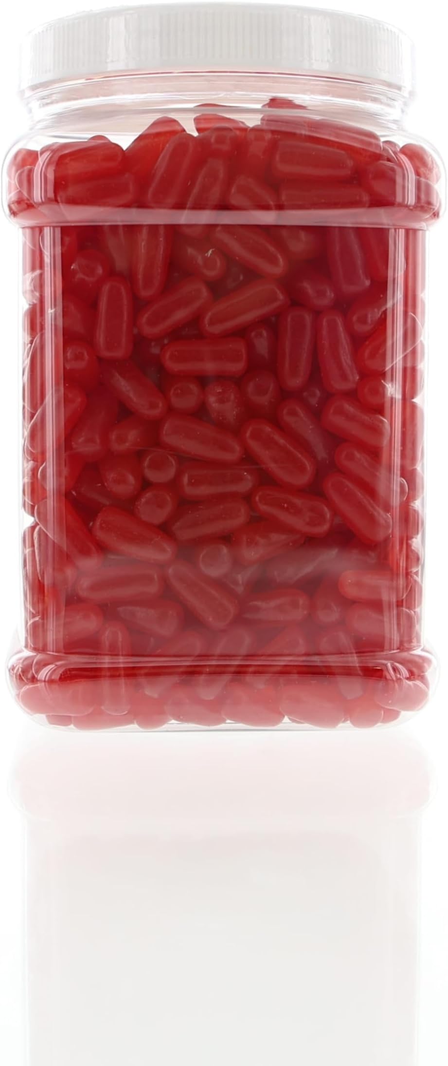 Hot Tamales Bulk 3.5LB - Original Soft Chewy Cinnamon Candy in 64 FL OZ Gift Ready Reusable Square Jar