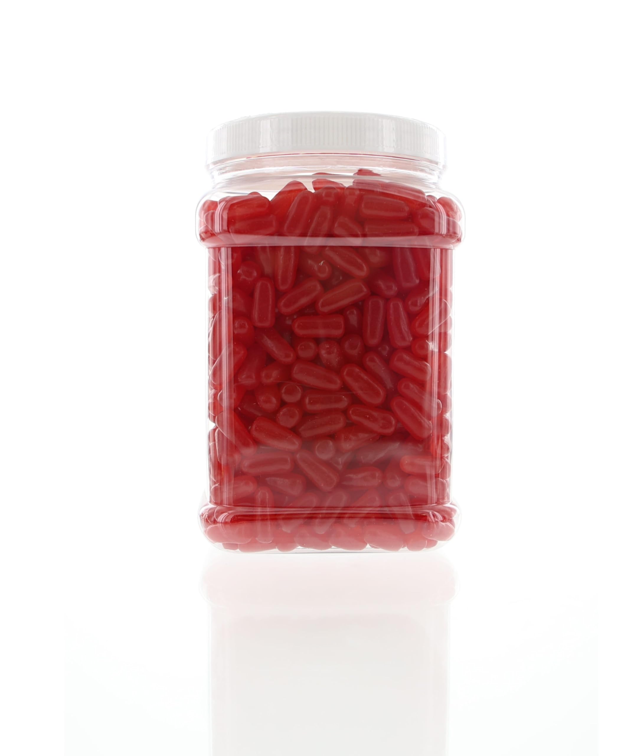 Hot Tamales Bulk 3.5LB - Original Soft Chewy Cinnamon Candy in 64 FL OZ Gift Ready Reusable Square Jar