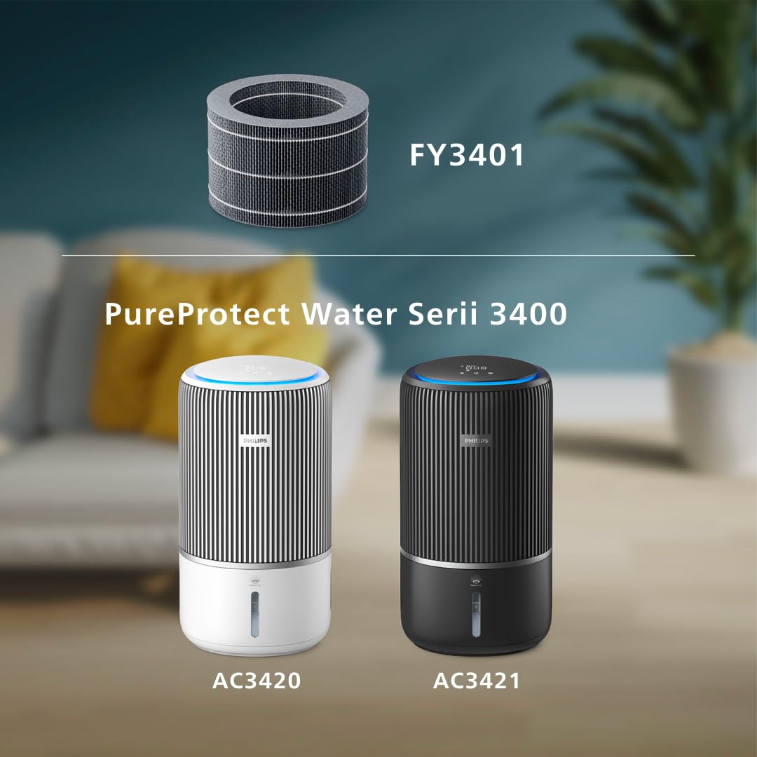 Oryginalny wymienny filtr nawilżania NanoCloud firmy Philips do oczyszczacza i nawilżacza powietrza 2 w 1 z serii 3400 AC3420 i AC3421, okres użytkowania 6 miesięcy (FY3401/00)