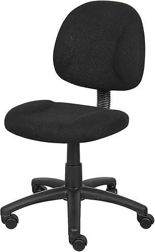 Miniatura 8 de Silla sin apoya brazos para una postura perfecta, tela deluxe, color azul, de Boss Office Products , Nylon Polipropileno, Negro