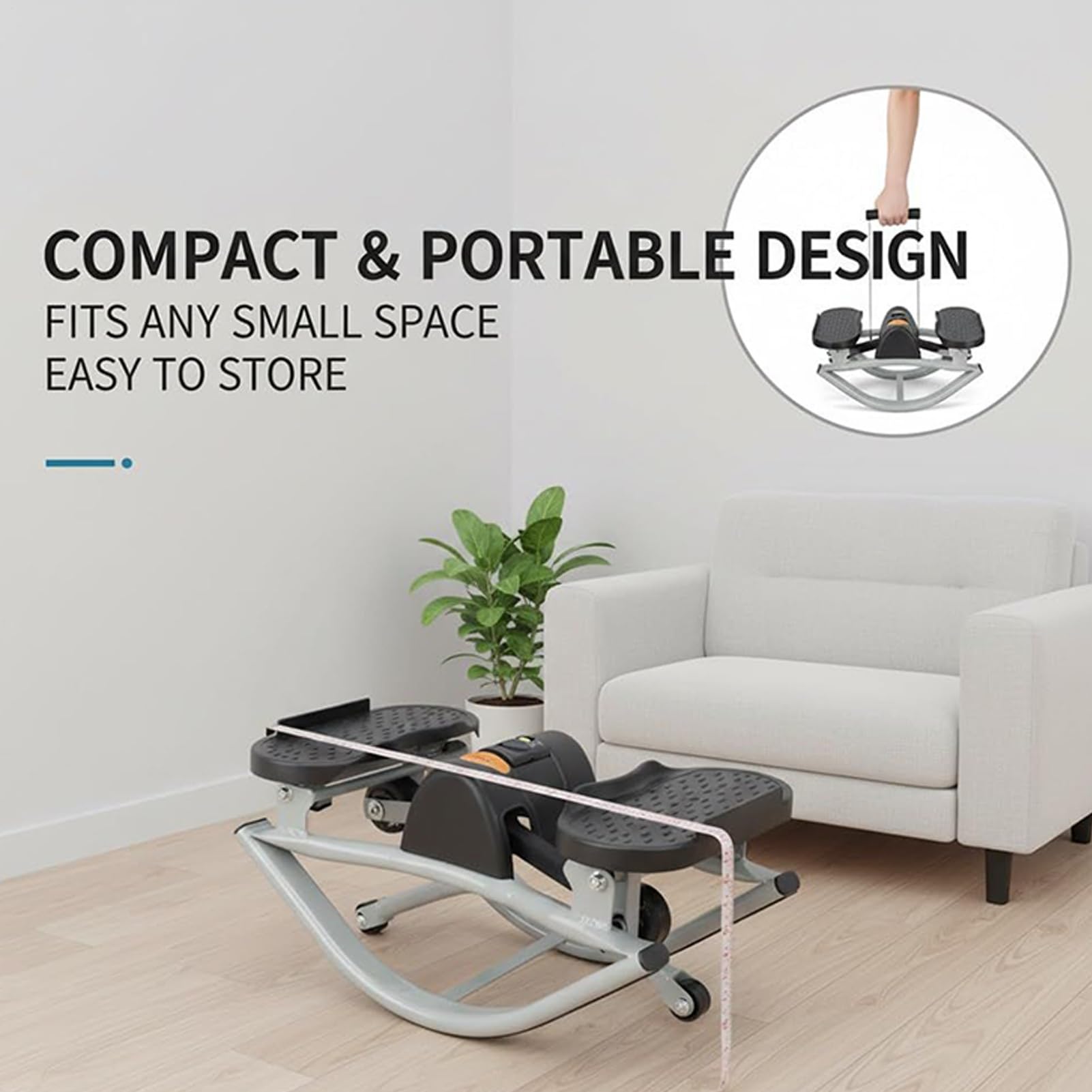 Rock Stepper - Equipo de entrenamiento | Máquina escaladora lateral silenciosa portátil, para mujeres y hombres, apartamentos, dormitorios, oficinas, gimnasio, hogar