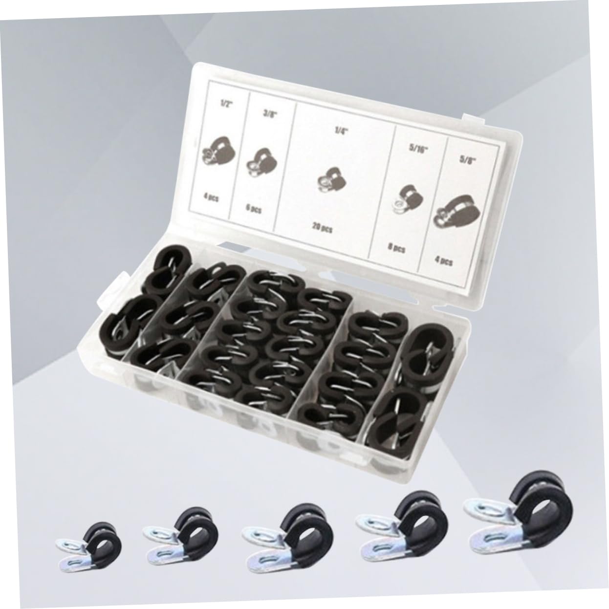 42stücke Schlauch Klemme Set Stahlschlauchschellen Und Schlauchclips Für Rohrschutz Geeignet Für Luftschläuche Wasserschläuche Und Kraftstoffleitungen