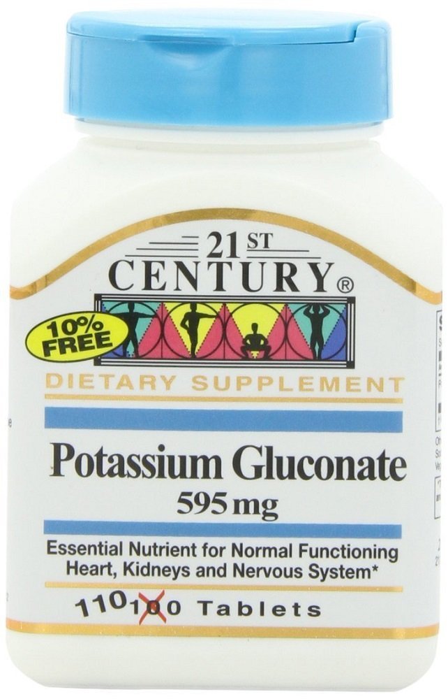21st Century Potassium 595 mg Tablets, 110-Count (Pack of 5)
