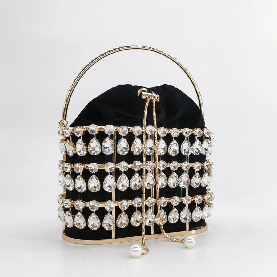 Borsa da Sera con Strass di Cristallo Grande Pochette da Sposa Borsa da Donna Borse da Donna Borsa da Donna in Velluto di Metallo con Diamanti