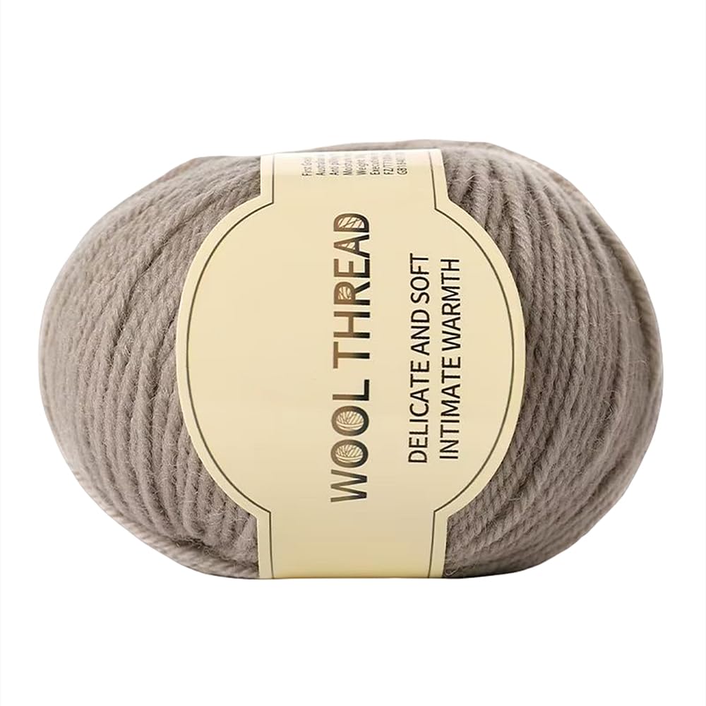 Hand Knitting Yarn Wool 5 Pack of 50g/1.76oz Soft Crochet Yarns for Knitting and Crocheting Craft Project (Camel)