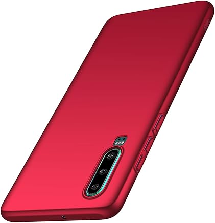 anccer Funda Huawei P30, Ultra Slim Anti-Rasgu?o y Resistente Huellas Dactilares Totalmente Protectora Caso de Duro Cover Case para Huawei P30 (Rojo Liso)
