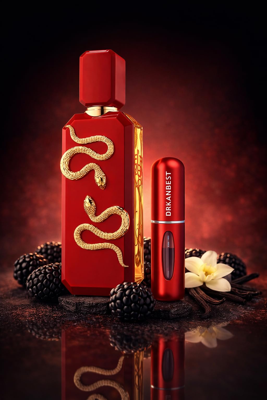 VENENO SCARLET Perfume Unisex 100ml – Fragancia Dulce con Fresa, Caramelo, Vainilla y Cuero – Aroma Intenso y Duradero + Atomizador Drikanbest de Regalo