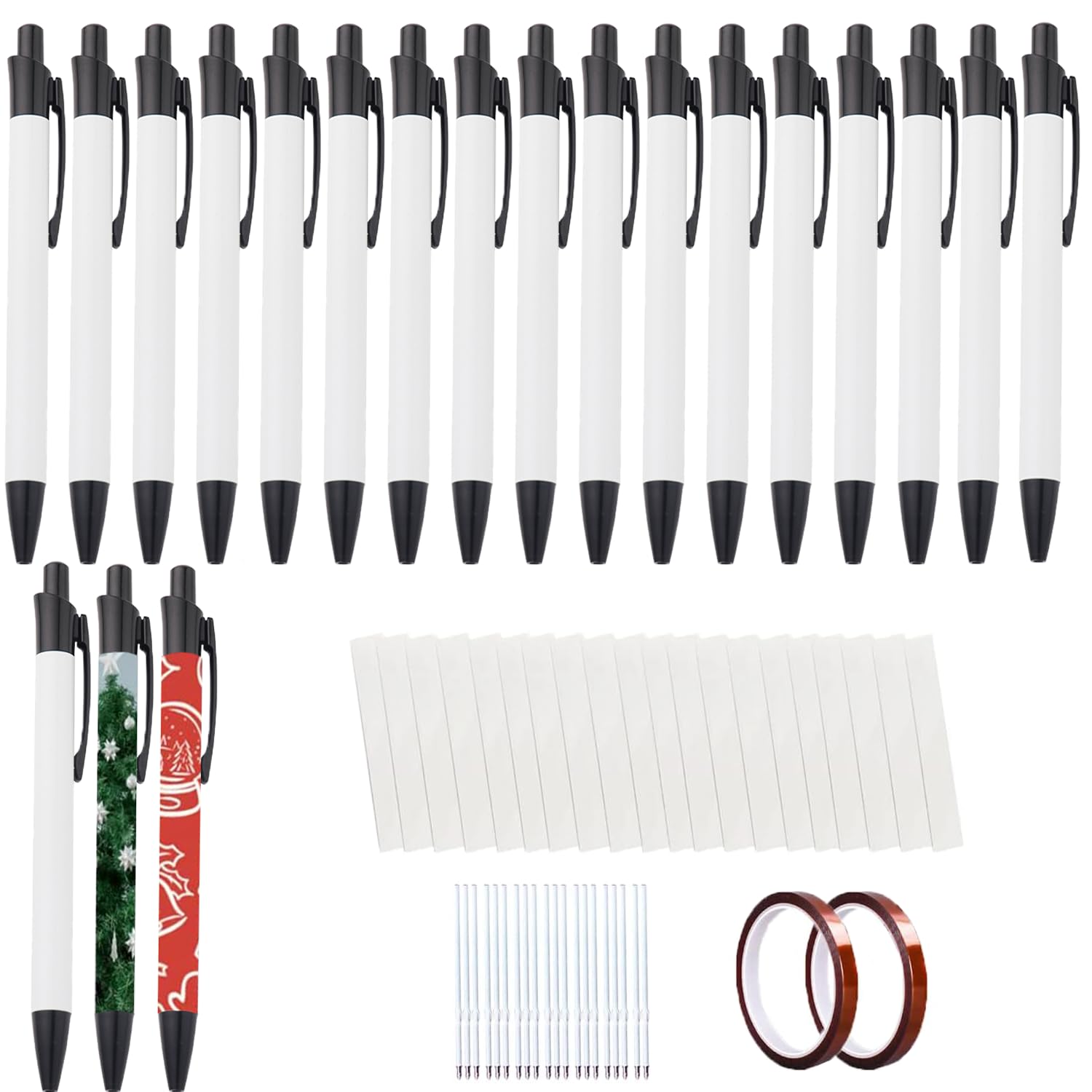 TAIKUU 久の物 Sublimation Pens Blank, Heat Transfer Pen, Sublimation for Full Printing Ballpoint Pen Sublimation,DIY Office School Stationery Supplies