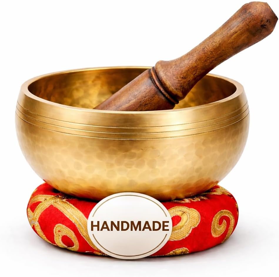 Tibetan Singing Bowl Set - Easy To Play for Beginners - Authentic Handcrafted Mindfulness Meditation Holistic Sound 7 Chakra Healing Gift by Himalayan Bazaar (3)