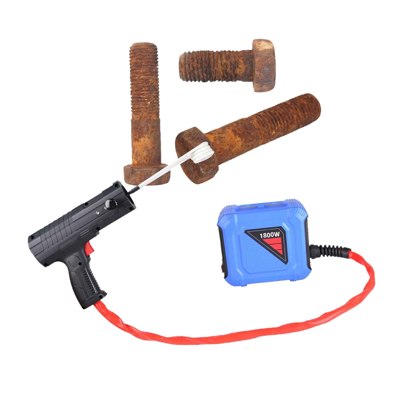 Elektromagnetyczny grzejnik indukcyjny – ręczny magnetyczny grzejnik indukcyjny 1800 W, zestaw z 4 cewkami, narzędzie do usuwania zardzewiałych śrub, indukcyjna śruba grzewcza (220 V)