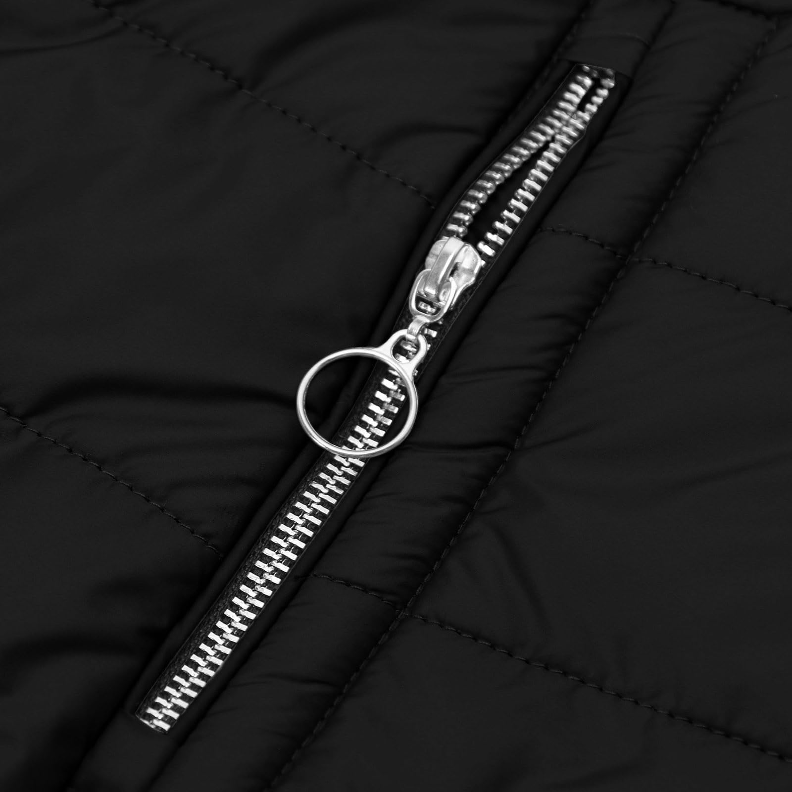 Wintermantel Damen Lang Winterjacke mit Kapuze Warm Winterparka Gefüttert Winter Jacke mit Reißverschluss Mantel Parka Einfarbig Klassisches Steppmantel Bequemes Steppjacke