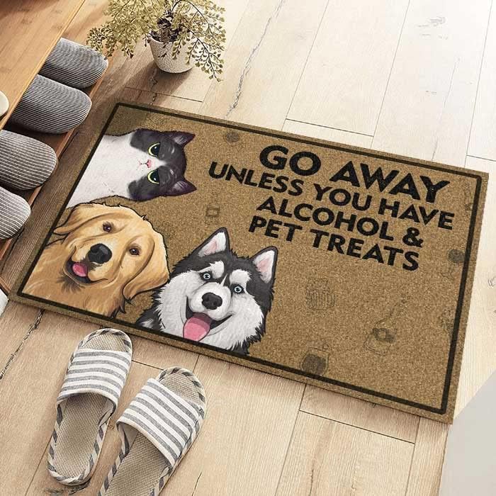 Miniatura 4 de Pawfect House Go Away Unless You Have Alcohol & Pet Treats  Tapete decorativo personalizado para gatos  Regalo para dueños de gatos, amantes de los