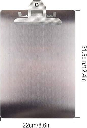 Miniatura 2 de Portapapeles de almacenamiento de acero inoxidable A4, carpeta de archivos para enfermeras, estudiantes y oficinas, duradero y cómodo