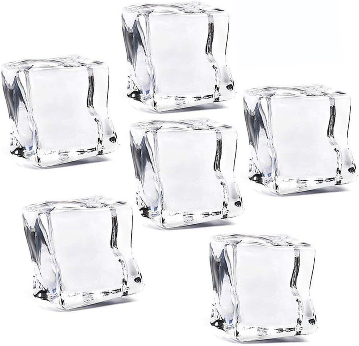 150pcs Fake Ice Cubes Acrylic Crystal Ice Cubes Square Shape for Photography Party Decorations