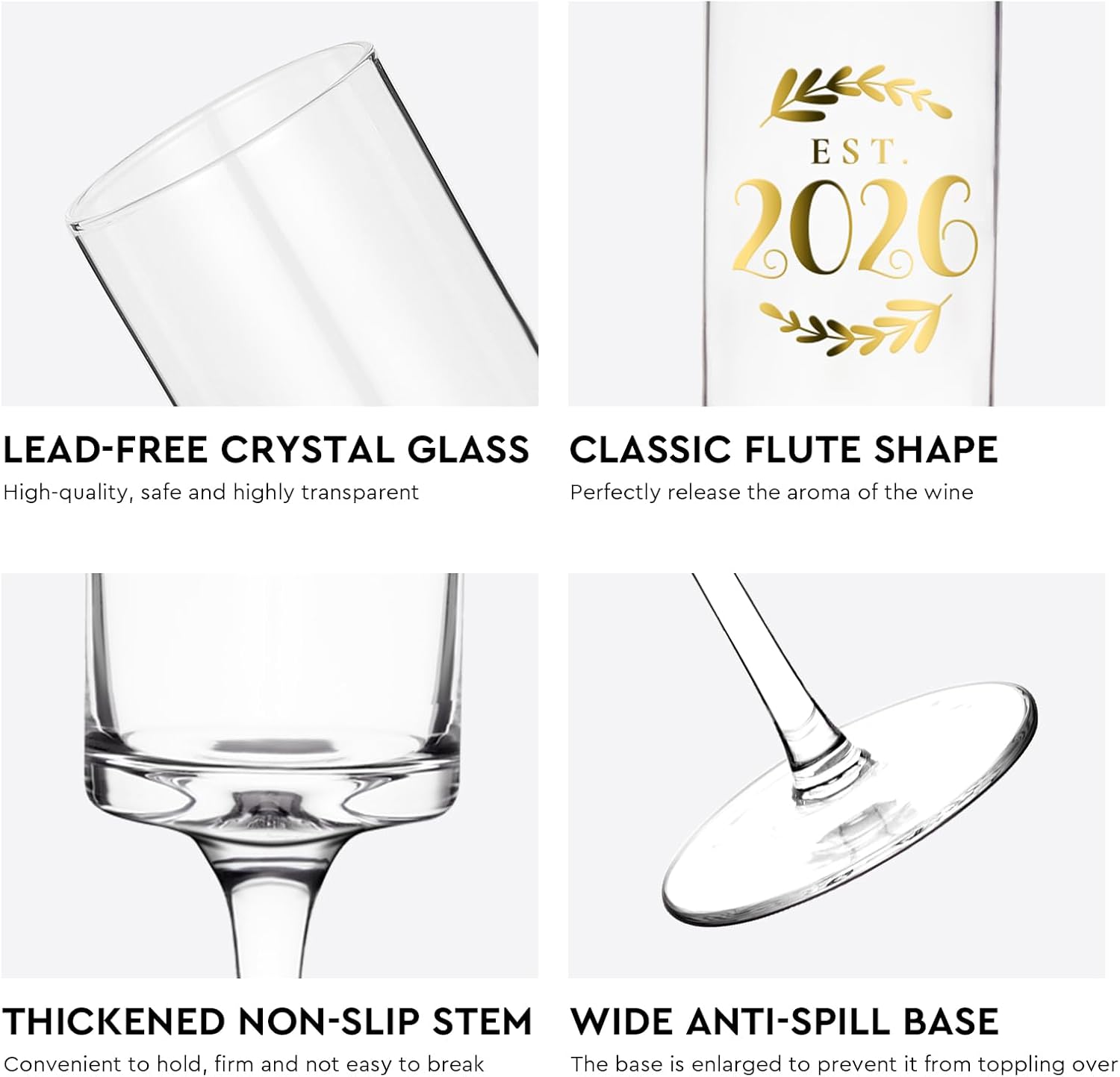 AW BRIDAL Wedding Gifts for Couples 2026, Engagement Champagne Flutes Set of 2 with Wood Keepsake Box, Newly Engaged Gift for Her, Toasting Glasses for Bride and Groom, Bridal Shower Gifts for Bride