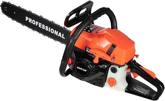 58CC 20-Inch Gas Chainsaw, 3.48HP 2-Stroke Gasoline Powered Chain Saw, Handheld Cordless Chainsaw for Tree Cutting, Wood, Forest, Garden, and Farm Work Max Cutting Diameter 19.69-Inch