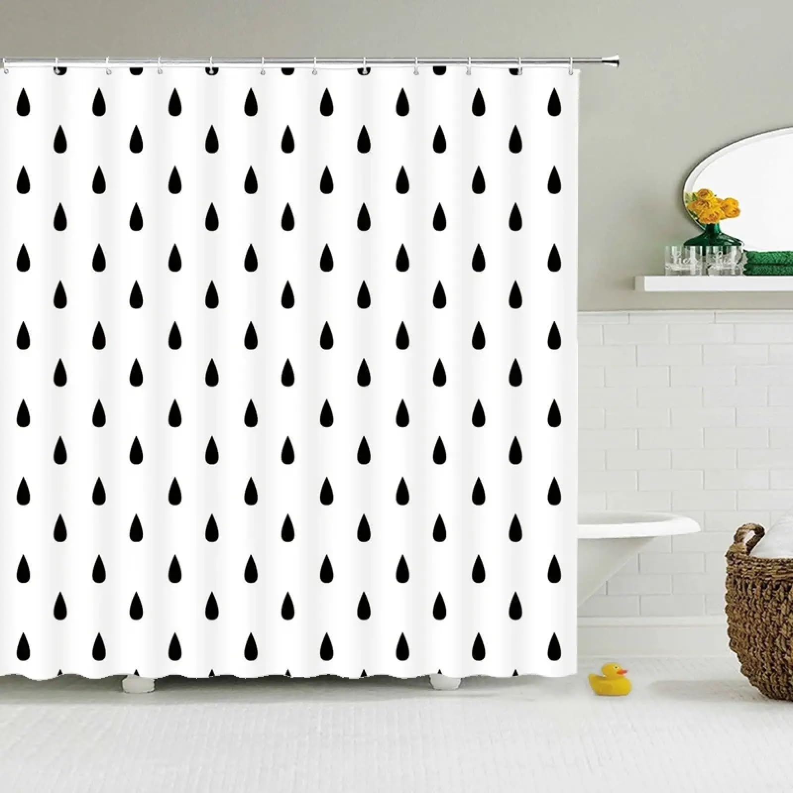 Rideau de bain anti moisissure en polyester de qualité supérieure 150x200